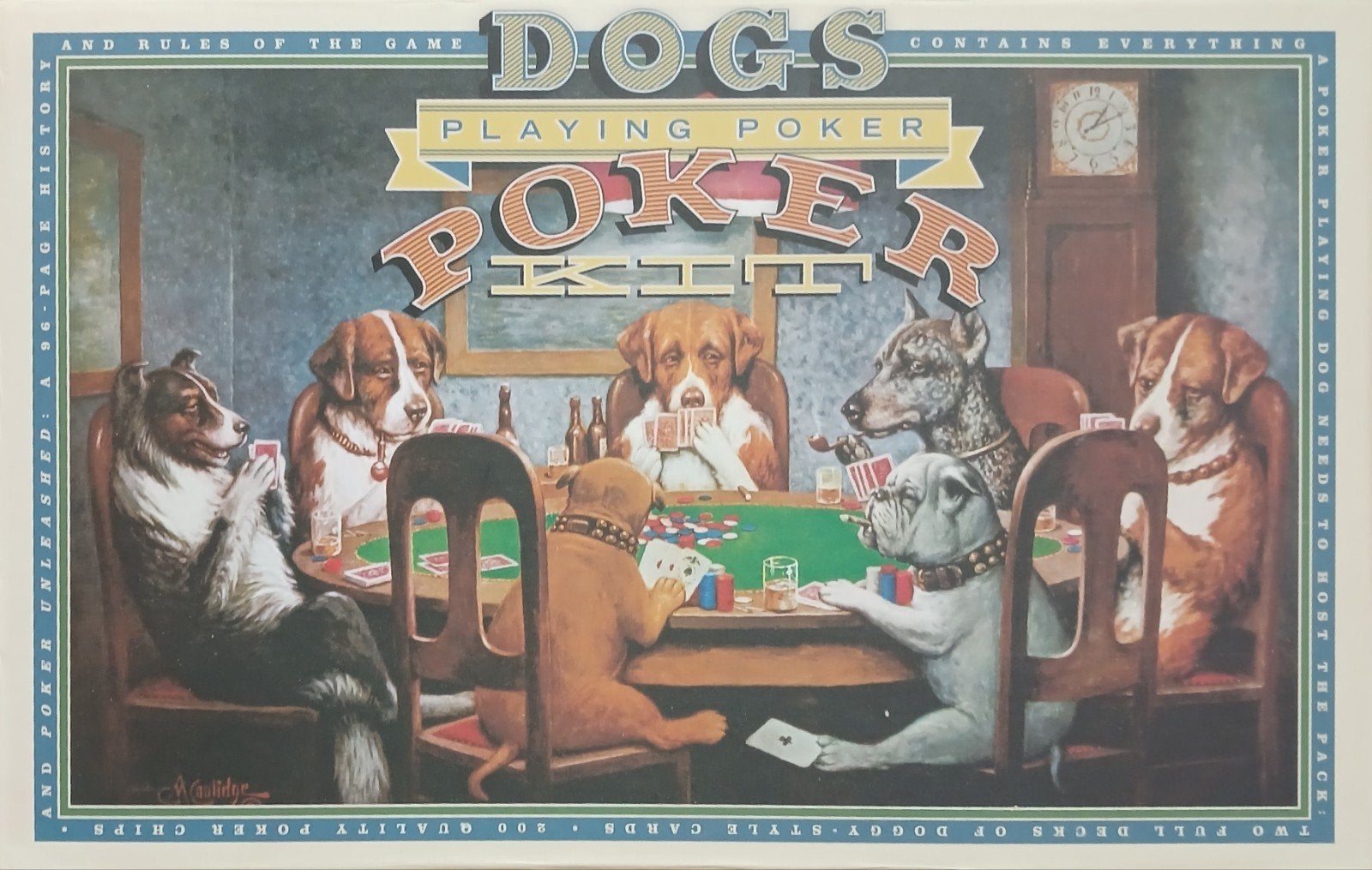 Dogs Playing Poker Kit - Compleet Pokerspel, Ophalen of Verzenden, Zo goed als nieuw