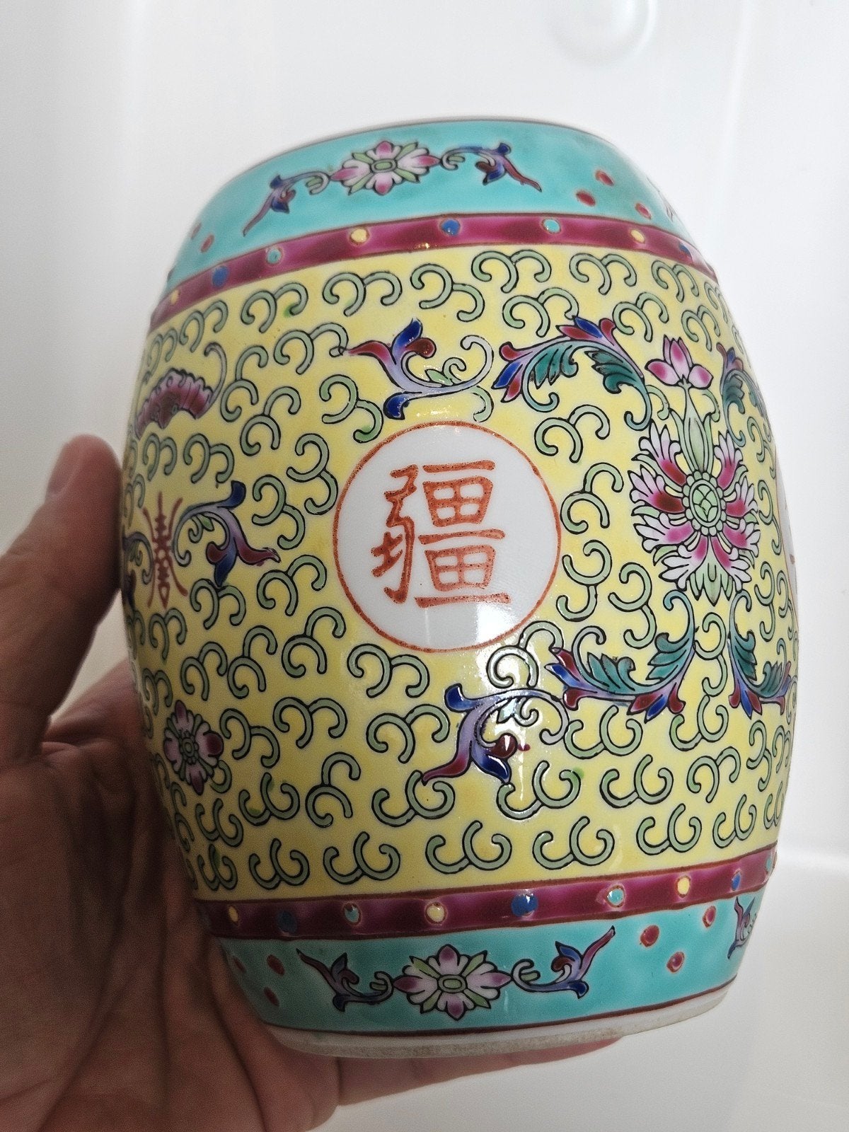 Vintage Chinees porselein dekselvaas vaas dekselpot 16 cm, Antiek en Kunst, Antiek | Porselein, Verzenden