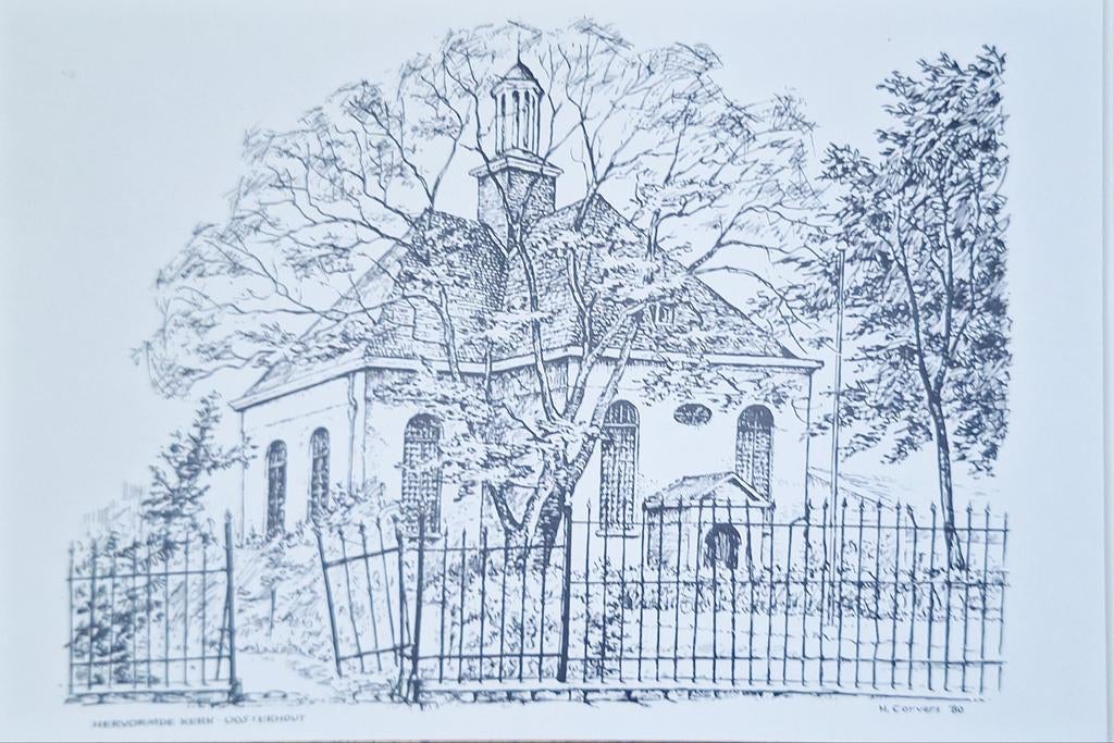 Vouwkaart Oosterhout - Hervormde Kerk - H. Corvers, Ophalen of Verzenden, Gelopen, Noord-Brabant