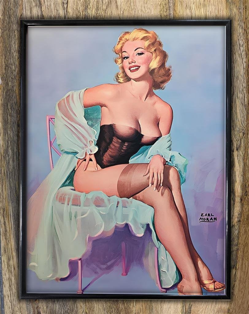 Sexy Retro Lingerie PIN UP mancave Print in lijst, Verzenden, Nieuw, A1 t/m A3, Film en Tv