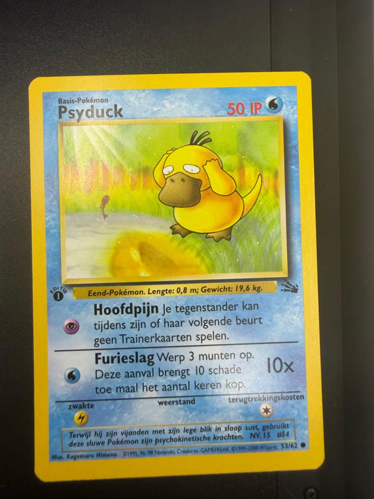 Pokémon Kaart Psyduck 53/62 Basis-Pokémon, Ophalen of Verzenden, Gebruikt, Losse kaart