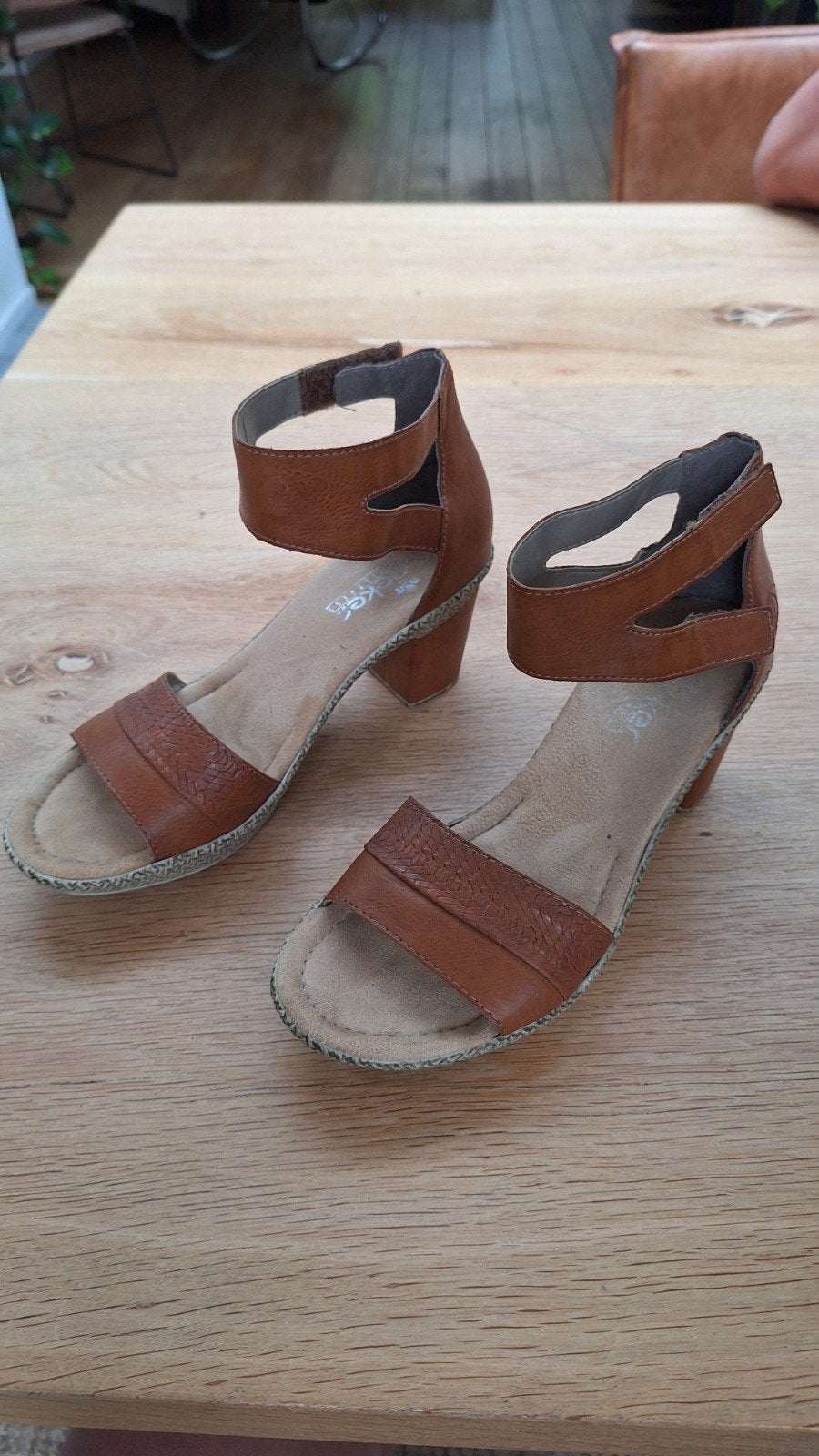 Rieker, zomerschoen, sandalen, 38, cognac, Bruin, Zo goed als nieuw, Rieker, Sandalen of Muiltjes