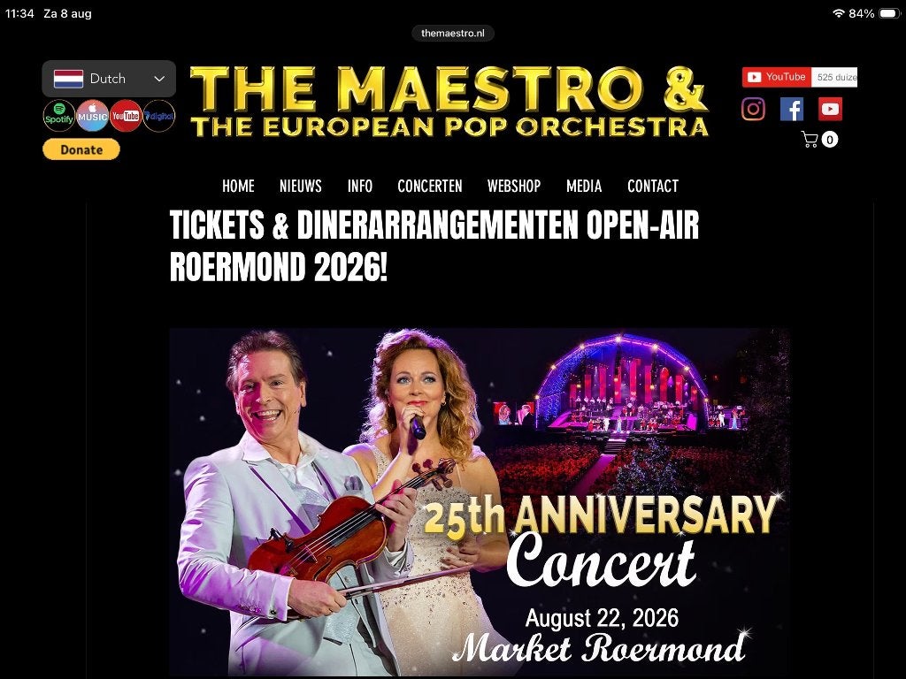 The Maestro 2 Tickets Open Lucht Concert, Tickets en Kaartjes, Twee personen, Augustus