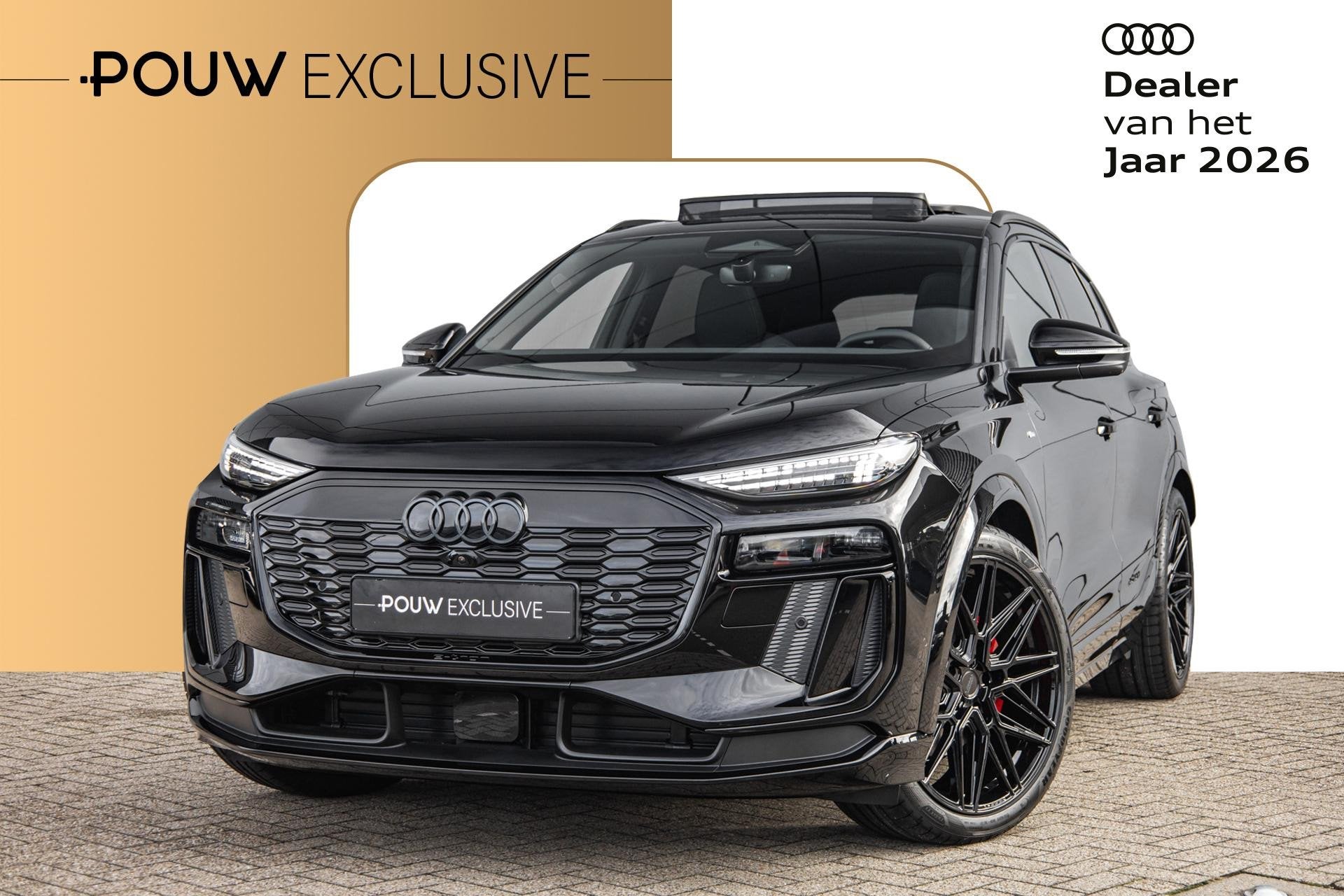 Audi Q6 e-tron S edition 252pk 83 kWh | Techniek Pakket Pro, Auto's, Automaat, 12 maanden, Achterwielaandrijving, Zwart