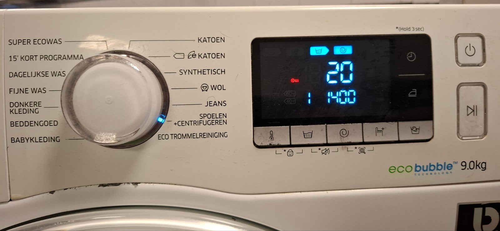 Samsung EcoBubble 9kg Wasmachine - Zo goed als nieuw, Ophalen, Minder dan 85 cm, 8 tot 10 kg, Zo goed als nieuw