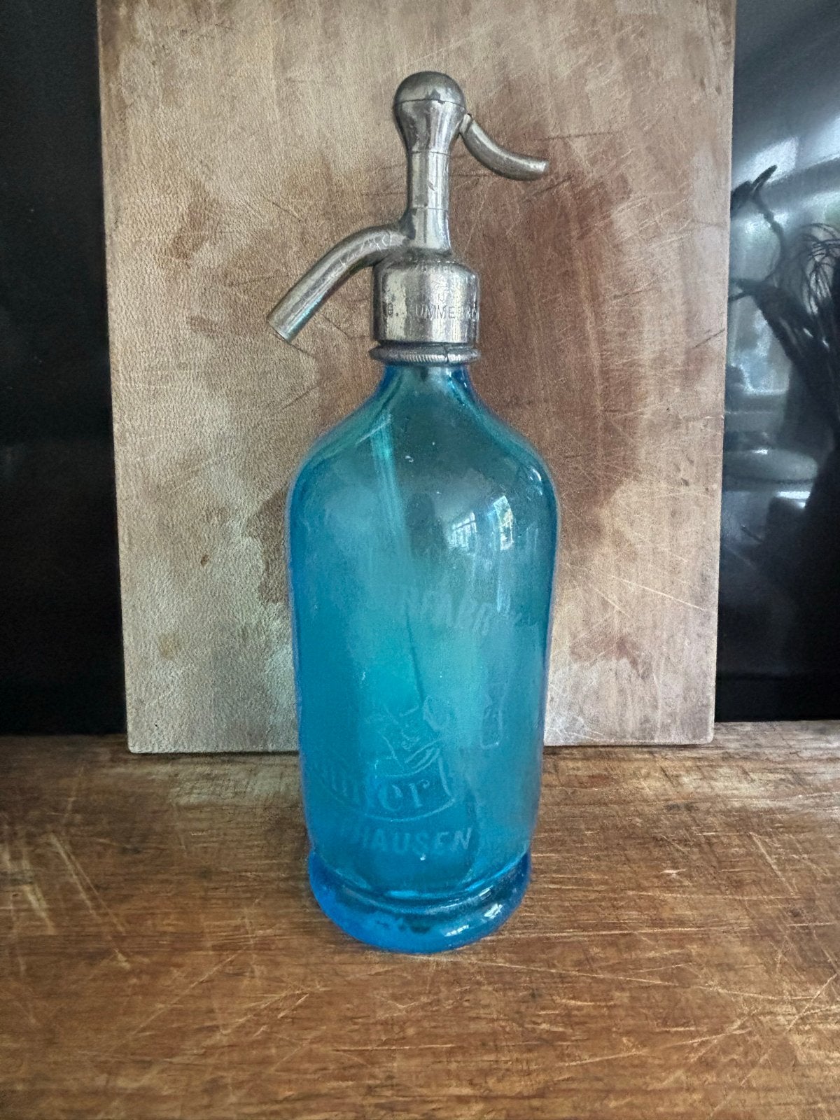 Vintage blauwe sodafles - Sifonsoda - Seltzerfles, Antiek en Kunst, Ophalen of Verzenden