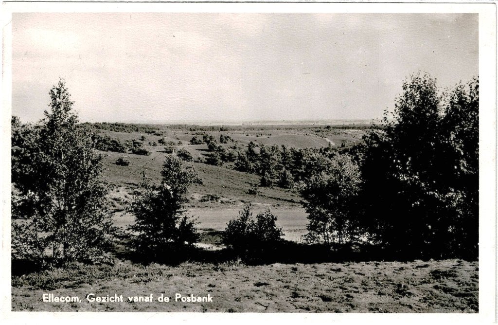 Ellecom (gld) gezicht vanaf de posbank, gelopen kaart,, Verzenden, 1940 tot 1960, Gelopen, Gelderland