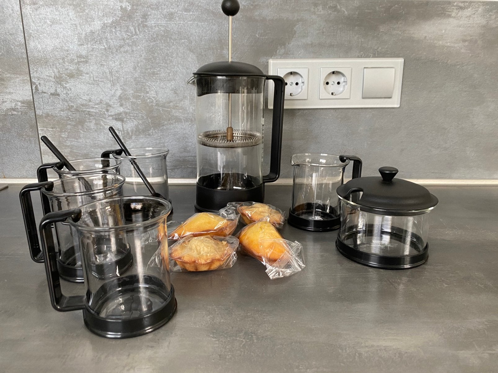Bodum koffieset, Ophalen, Zo goed als nieuw, Glas