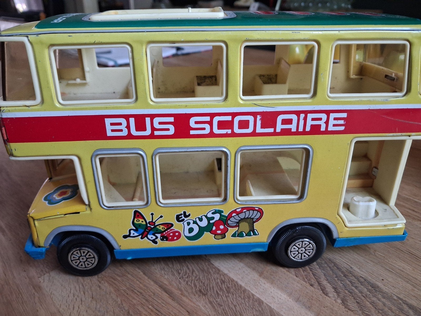 Vintage schoolbus obertoys metalen speelgoed, Hobby en Vrije tijd, Modelauto's | Overige schalen, Ophalen of Verzenden