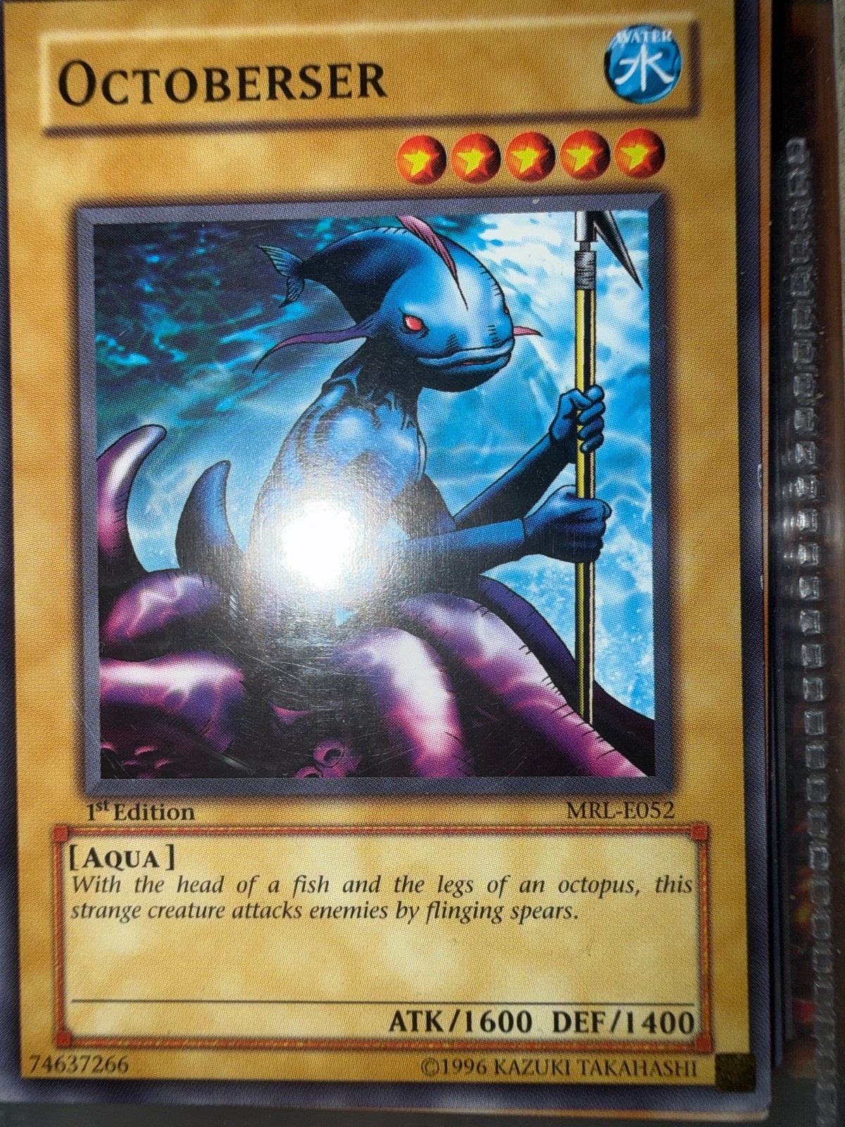 Yu-Gi-Oh! Octoberser 1st Edition MRL-E052 Aqua, Ophalen of Verzenden, Gebruikt, Losse kaart
