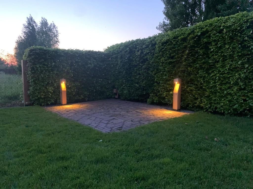 Houten tuinlampen_Douglas tuinlamp_LED_tuinverlichting, Tuin en Terras, Buitenverlichting, Minder dan 50 watt, Staande lamp, Nieuw