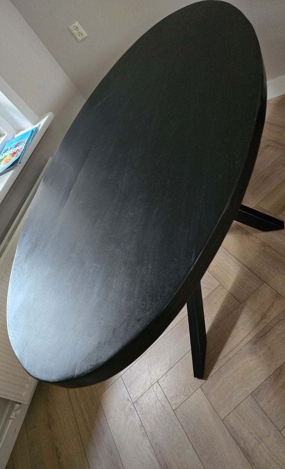 Mangohout Eettafel Zwart, Zo goed als nieuw, 150 tot 200 cm, Rechthoekig, 50 tot 100 cm