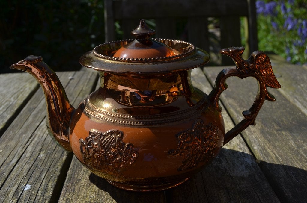 Goudsteen Staffordshire ca. 1850 Koffiepot zgn. lustreware, Ophalen of Verzenden