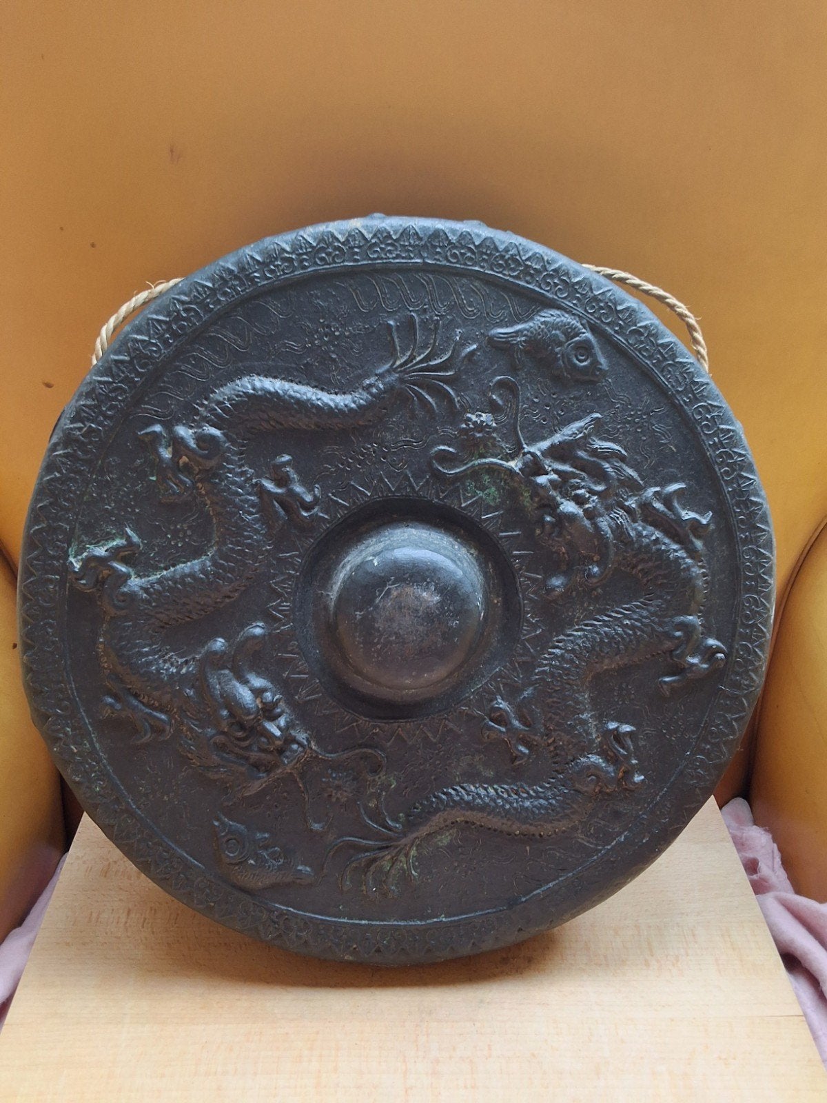 Antiek canang naga & krokoldil  1850 sarawak borneo gong, Ophalen of Verzenden