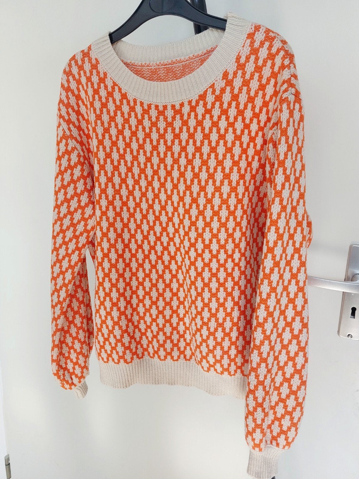 Trui met print oranje beige maat M, Kleding | Dames, Truien en Vesten, Maat 38/40 (M), Oranje, Ophalen of Verzenden, Zo goed als nieuw