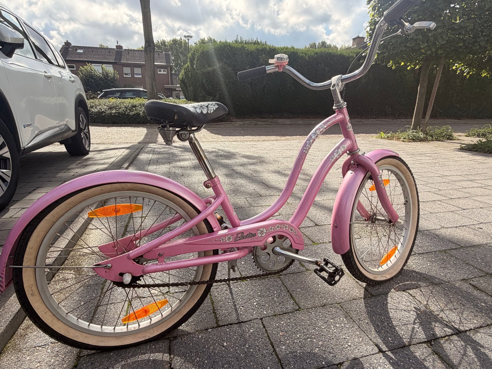 Roze kinderfiets 20 inch Amerikaanse lowrider, Ophalen of Verzenden, Gebruikt, Terugtraprem, 20 inch