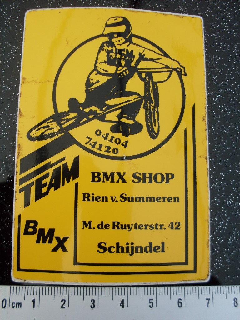 sticker bmx shop Rien van Summeren schijndel fietscross, Verzenden, Zo goed als nieuw, Bedrijf of Vereniging