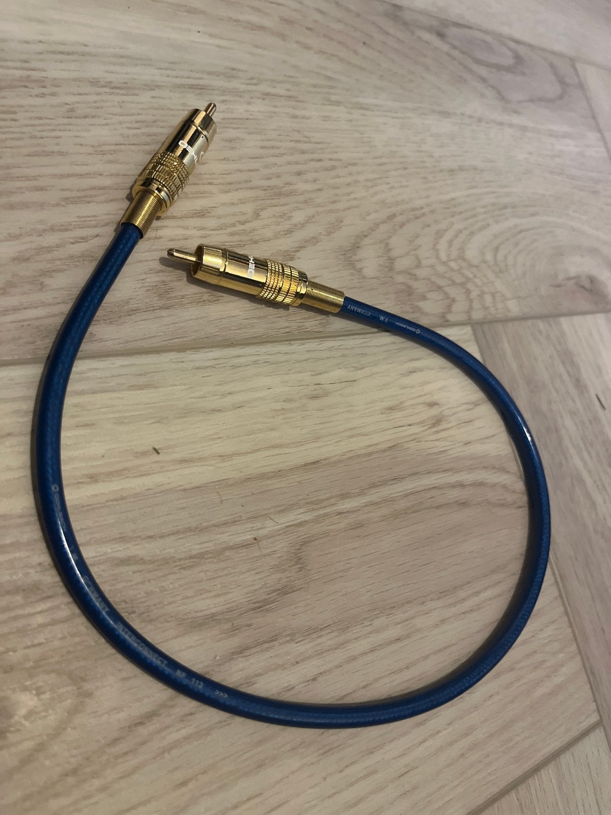 Oehlbach NF 113 Interconnect kabel Blauw 30 cm, Ophalen of Verzenden, Zo goed als nieuw, Minder dan 2 meter, Interlink-kabel