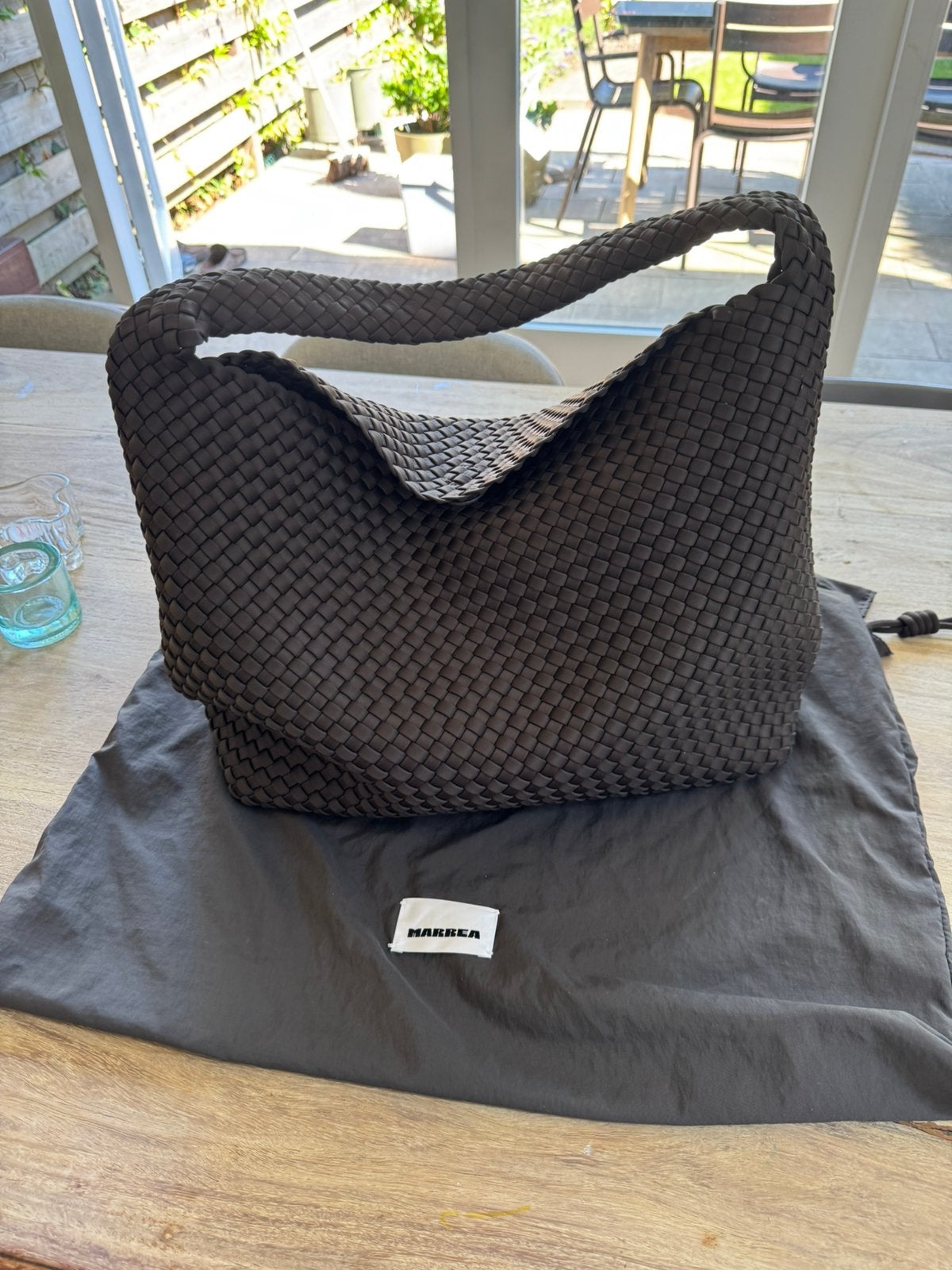 Marrea tas bruin maat L bucket, Ophalen of Verzenden, Zo goed als nieuw, Bruin