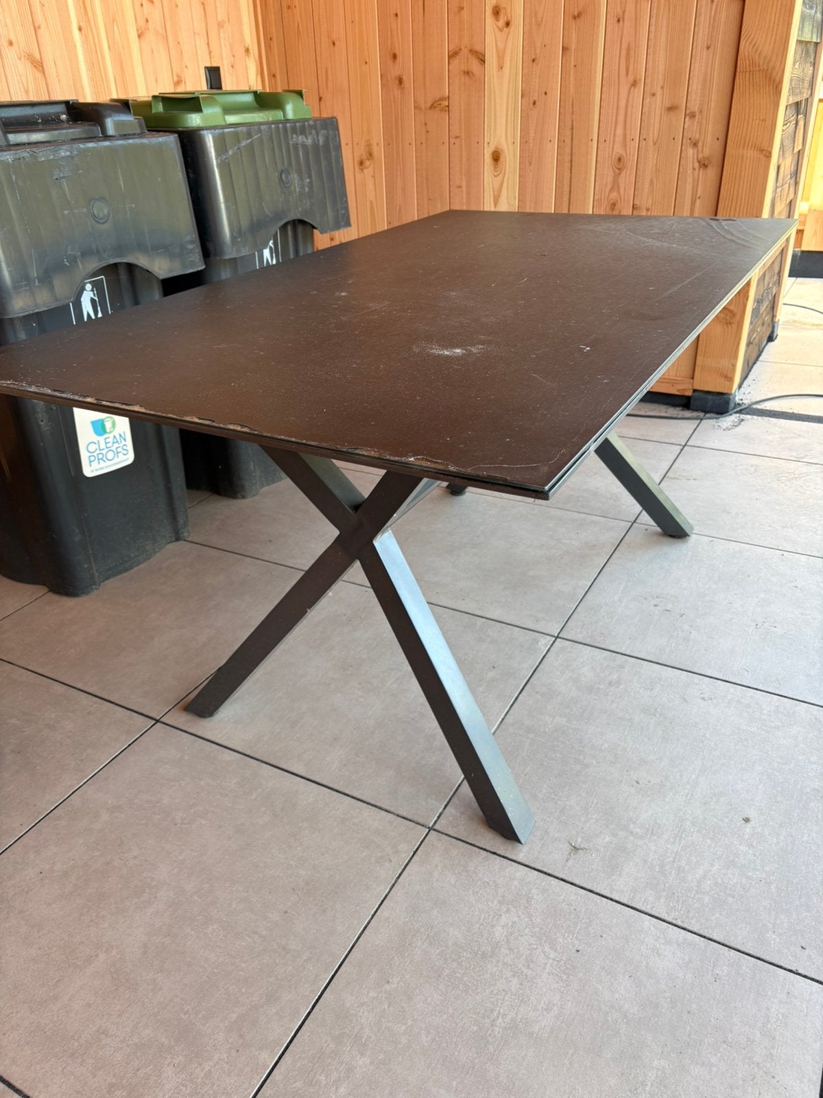 Tuintafel antraciet, Tuin en Terras, Ophalen, Gebruikt, Rechthoekig