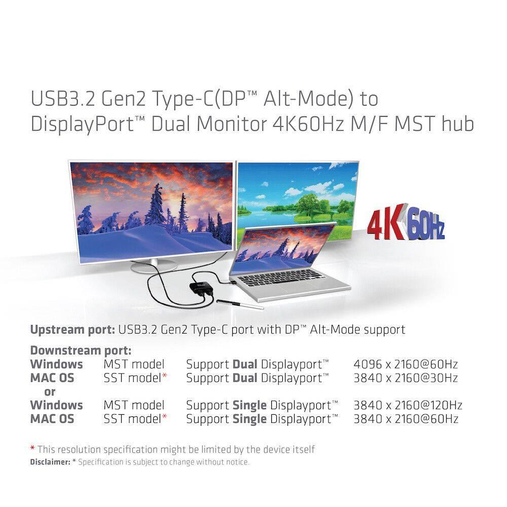 USB-C adapter dual screen 2x DisplayPort (DP) (DP Alt-Mode), Ophalen of Verzenden, Zo goed als nieuw