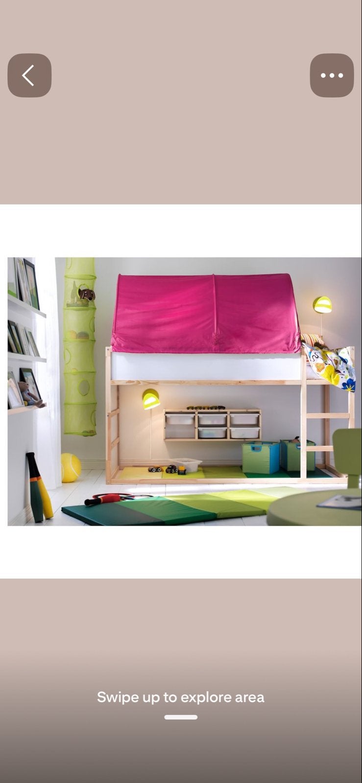 Roze bedtent voor IKEA Kura bed, Kinderen en Baby's, Ophalen, Gebruikt, Hoogslaper of Stapelbed
