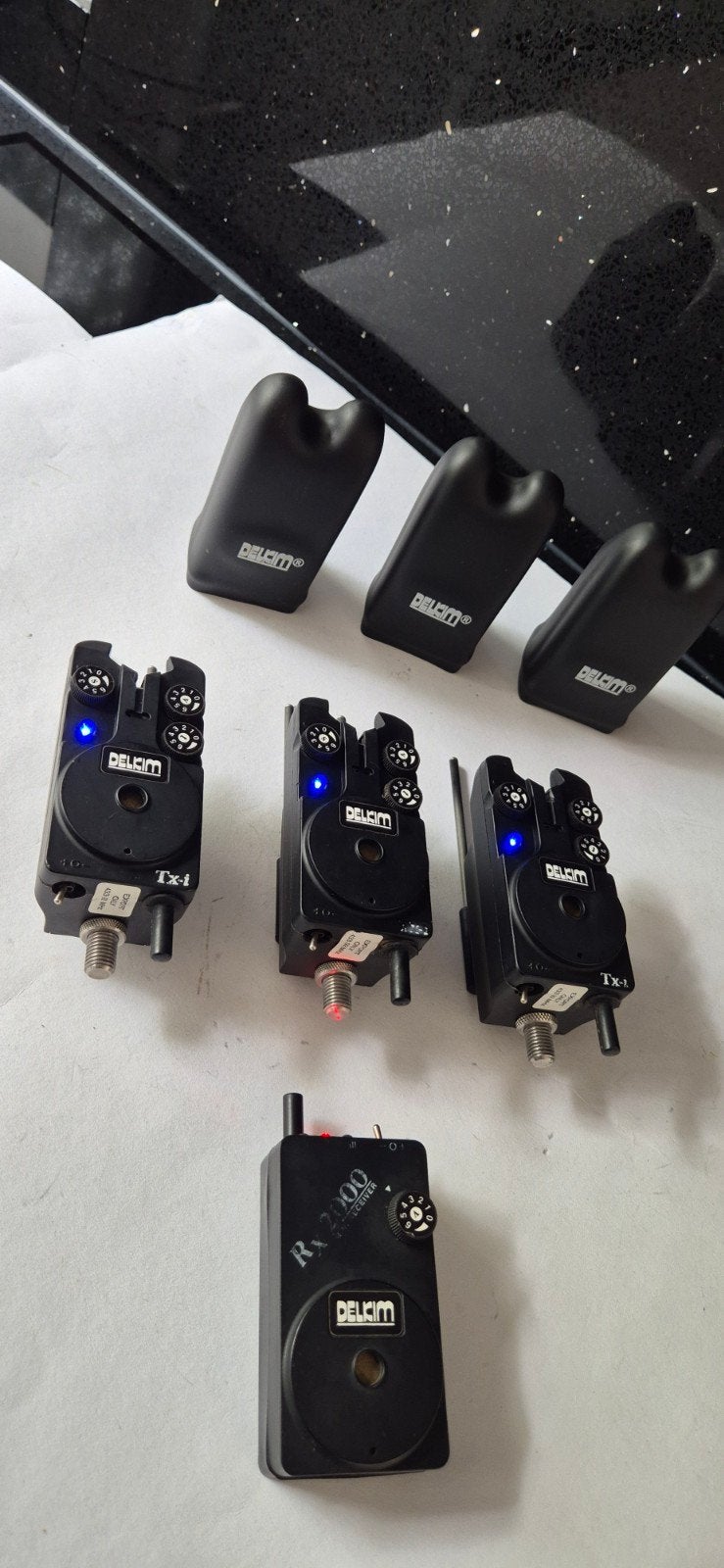 3 + 1 Delkim std Txi set!!!.(blauw) + snag ears, Ophalen of Verzenden, Gebruikt, Complete set