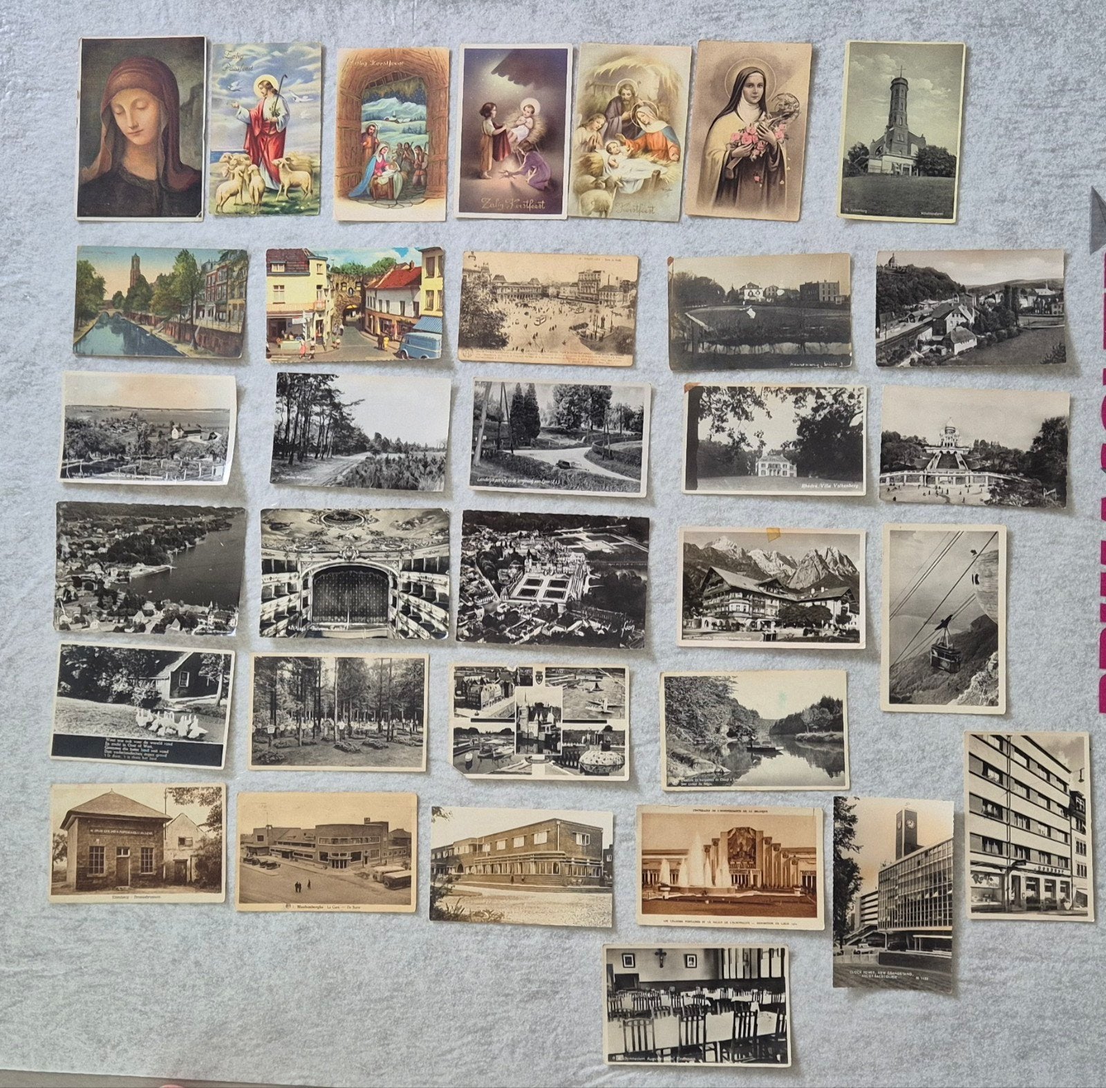 Collectie van ruim 30 Oude Ansichtkaarten - Diverse Thema's, Verzamelen, Ophalen of Verzenden, 1920 tot 1940, Gelopen, Cultuur en Media