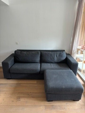 Blauwe hoekbank / loungebank 225 cm breed, Huis en Inrichting, Banken | Bankstellen, Ophalen, Gebruikt, 100 tot 125 cm, Hoekbank