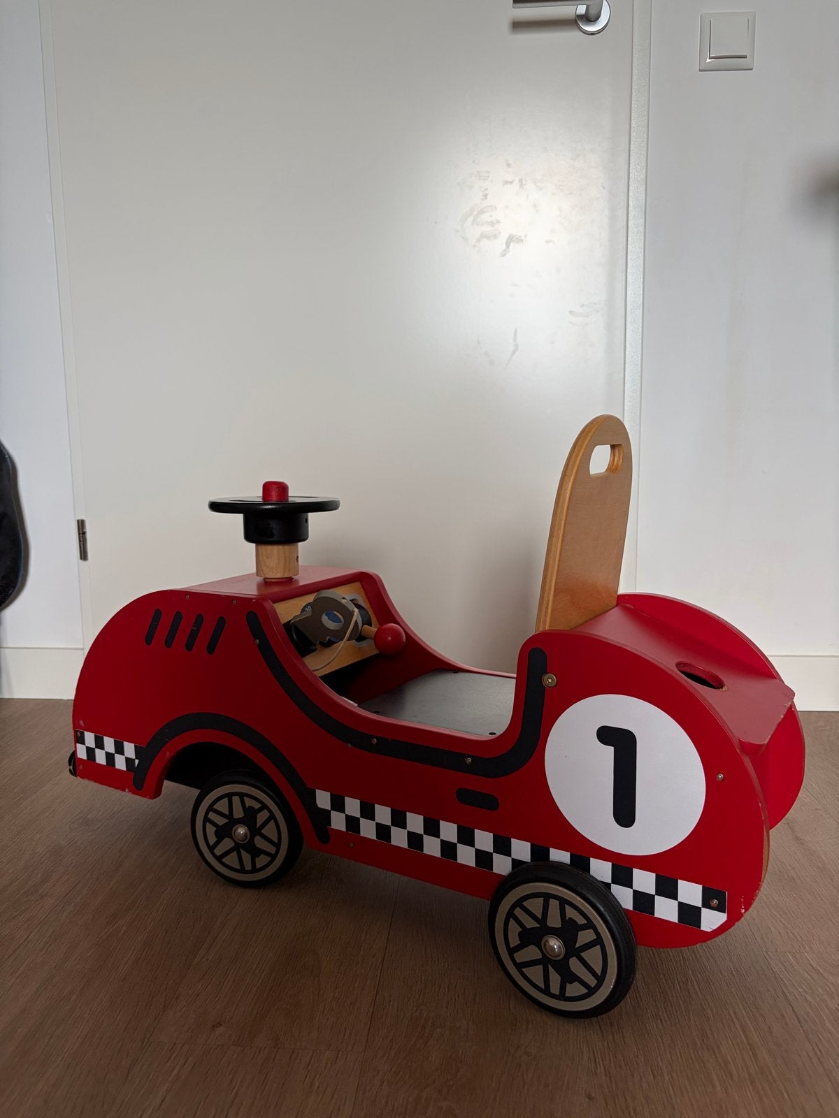 Houten loopauto, Ophalen, Gebruikt