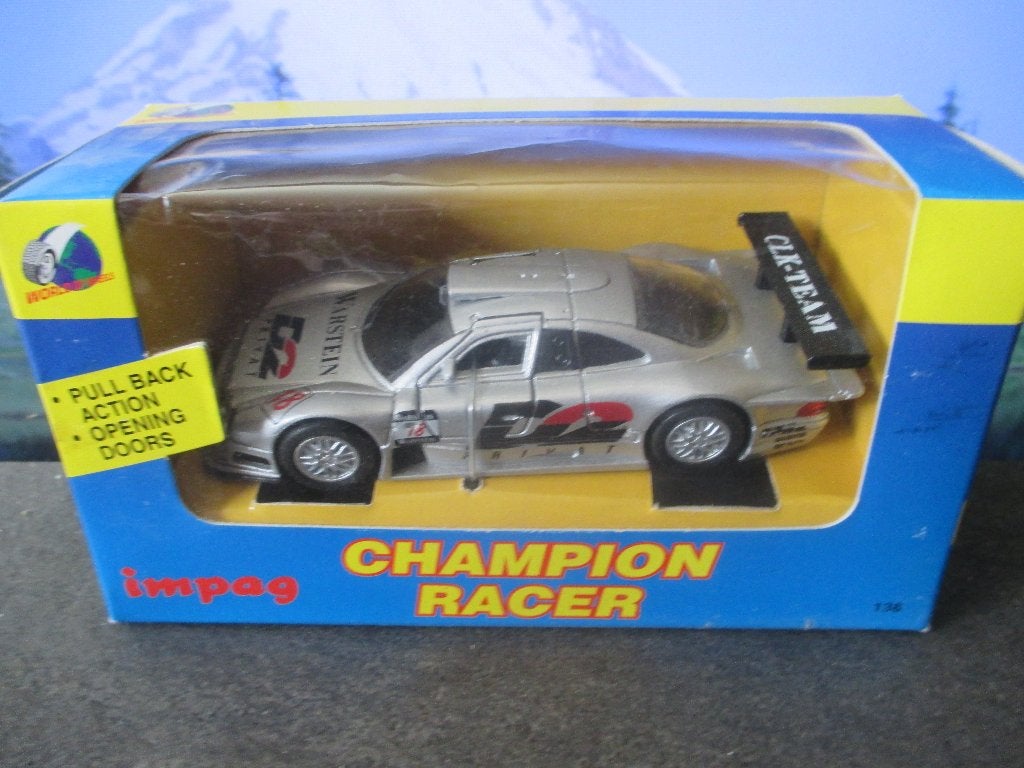 1:38 Mercedes Benz CLK GTR DTM - Impag zilvergrijsmetallic, Ophalen of Verzenden, Nieuw, Auto, Overige merken