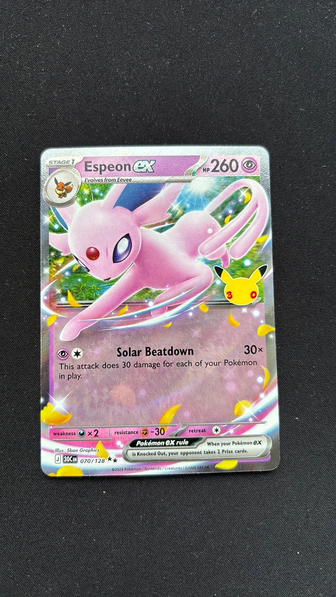 Espeon ex (30C 070) 30th Celebratio, Ophalen of Verzenden, Zo goed als nieuw