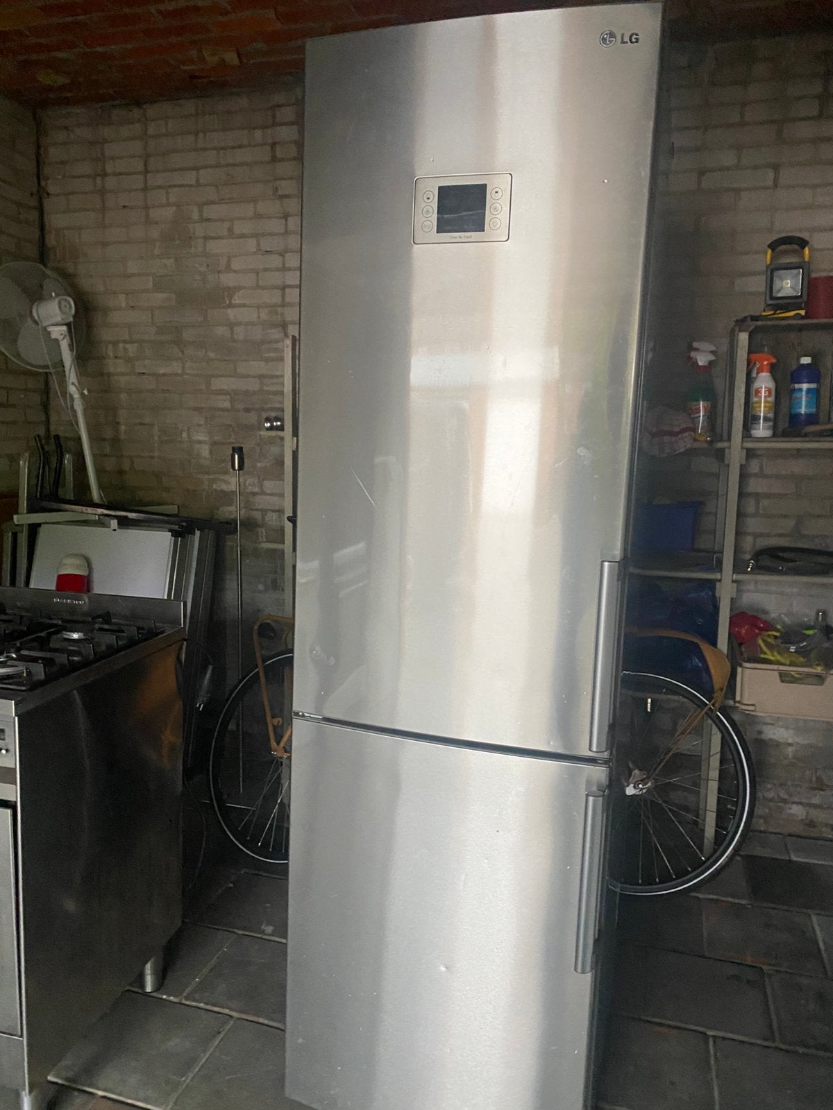 Grote RVS koelvriescombinatie van LG No Frost, Ophalen of Verzenden, Gebruikt