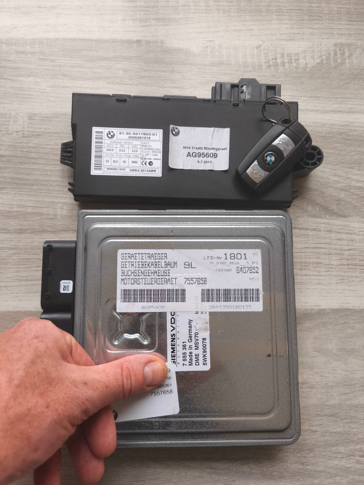 Startset ECU DME BMW 325i N52B25A N52 MSV70 7555361, Ophalen of Verzenden, BMW, Siemens AG, München, Duitsland, Gebruikt