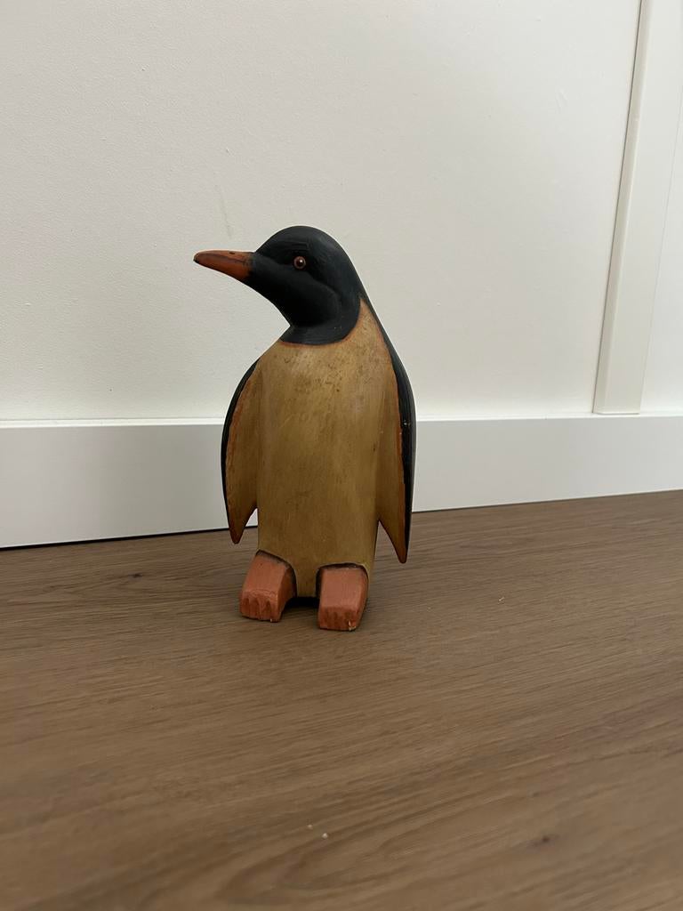 Houten pinguïn beeldje - 20cm hoog, Ophalen, Zo goed als nieuw, Dier
