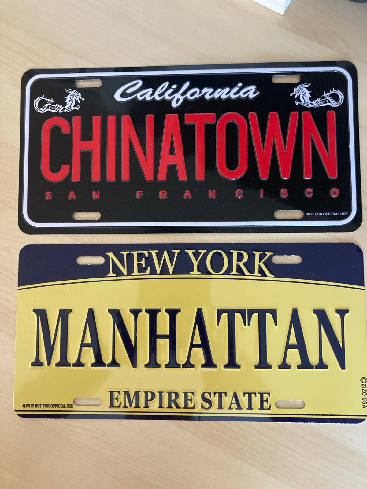 Decoratieve nummerplaten: Chinatown & Manhattan, Ophalen of Verzenden, Nieuw