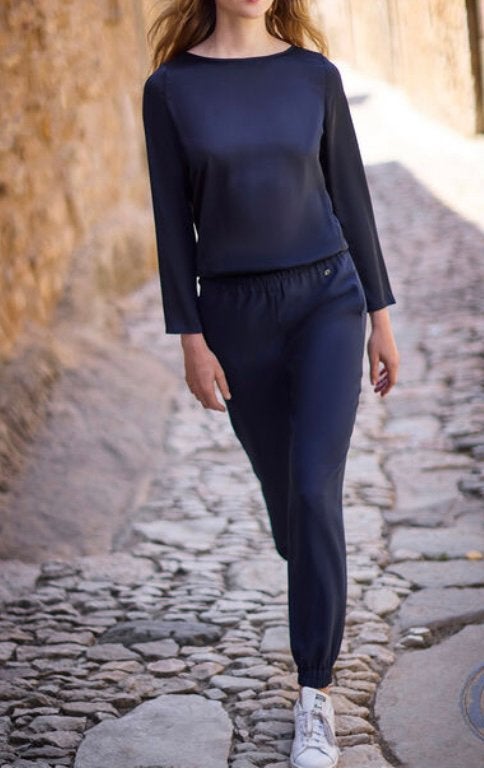 Ladress broek Verona maat L, Kleding | Dames, Broeken en Pantalons, Blauw, Maat 42/44 (L), Ophalen of Verzenden, Zo goed als nieuw