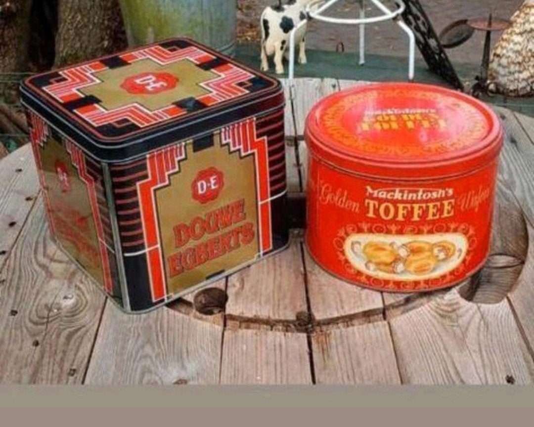 Vintage Blikken: Douwe Egberts & Mackintosh's Toffee, Verzamelen, Blikken, Ophalen of Verzenden