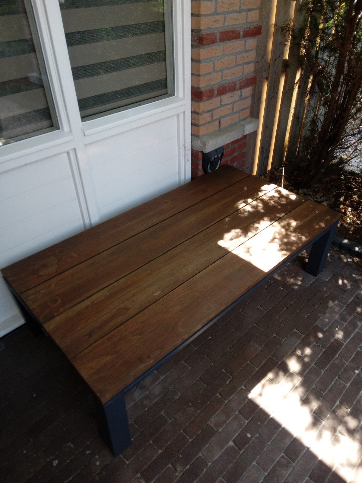 Robuuste Tuinbank van Hout en Metaal - LIFE Outdoor Living, Ophalen, Gebruikt, Hout