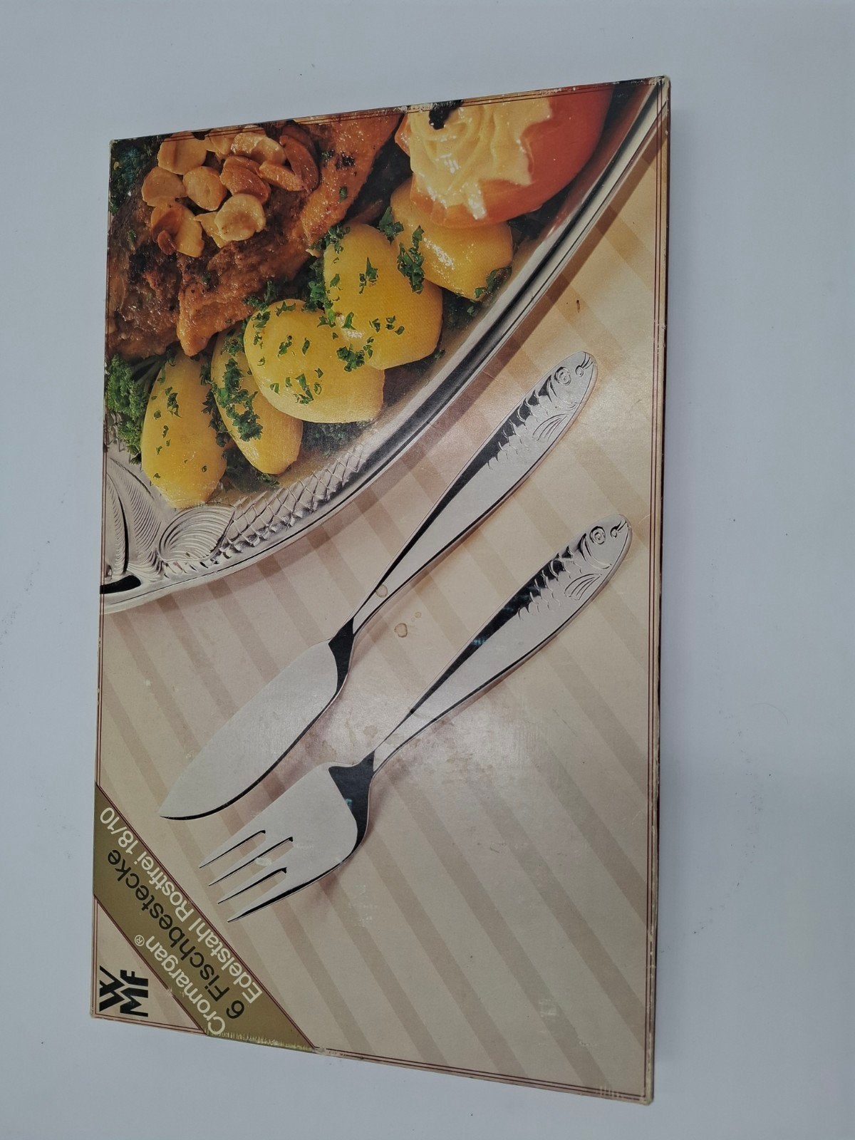 WMF Cromargan visbestek + visserveer couvert 18/10, Huis en Inrichting, Ophalen of Verzenden, Zo goed als nieuw, Rvs of Chroom