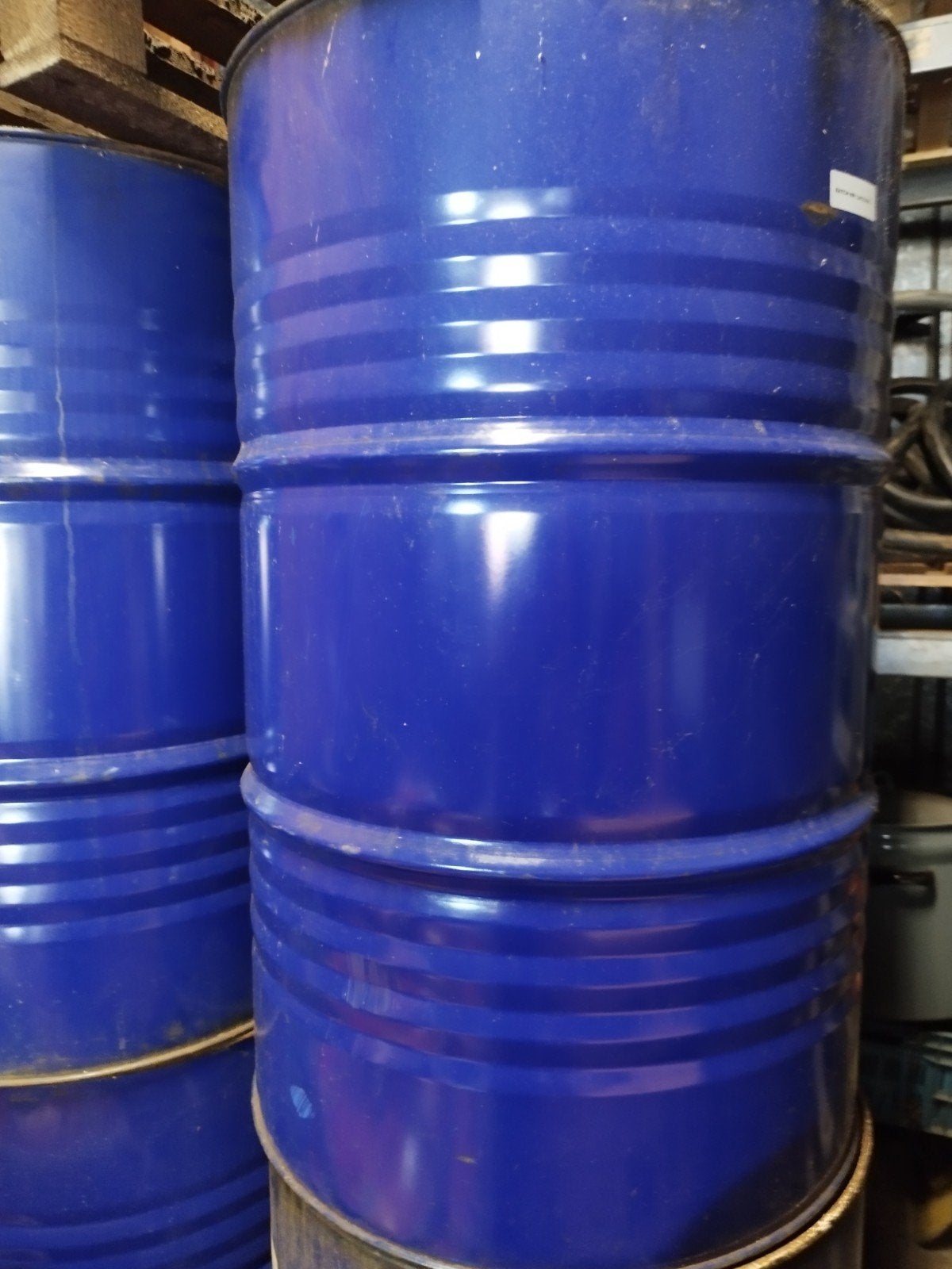 200 liter olievat - Blauw metalen vat, Ophalen, Gebruikt, 60 cm of meer, Overige typen