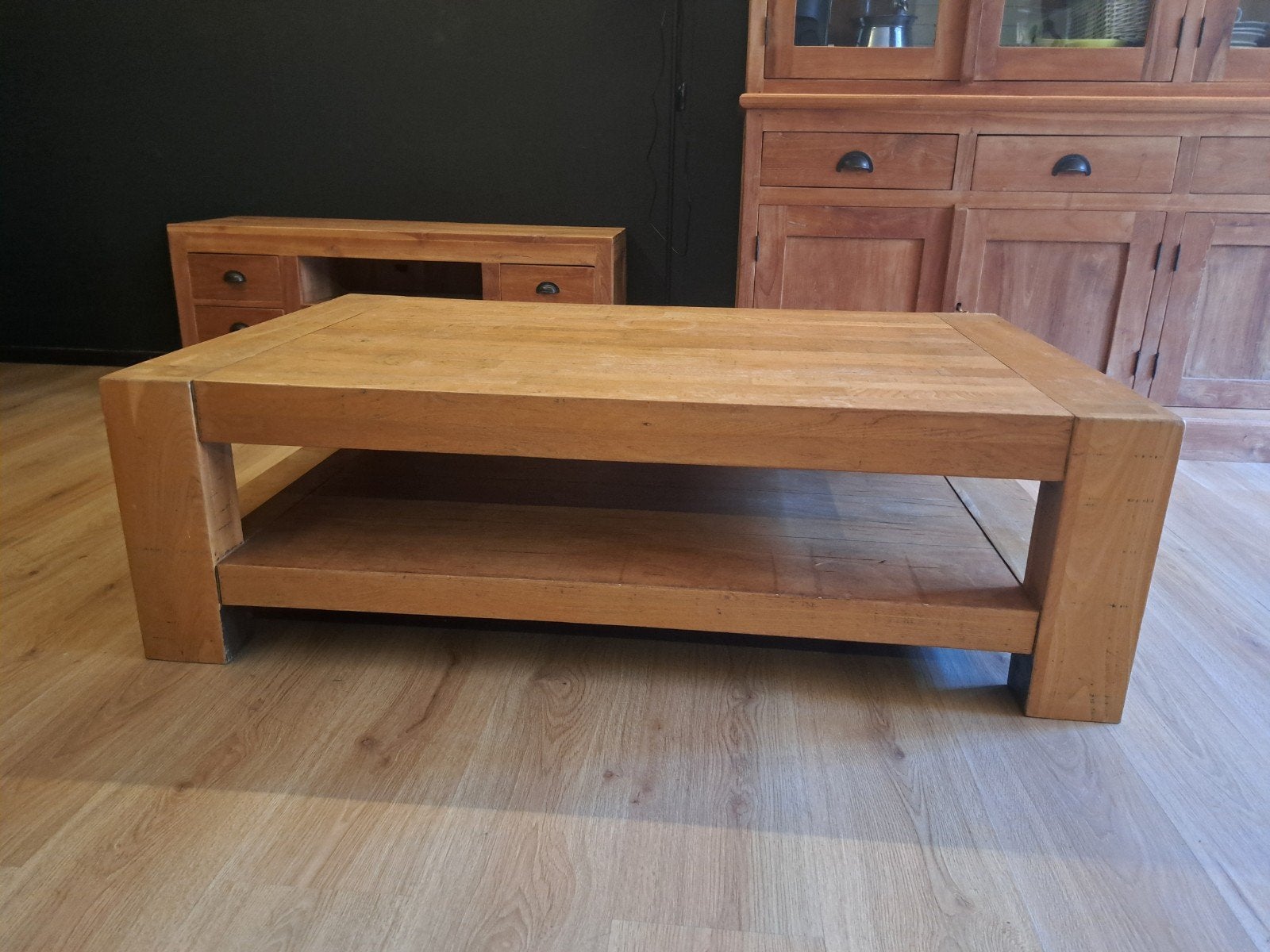 Oude grenen salontafel - 80x130x40 cm, Ophalen, Gebruikt, 100 tot 150 cm, 50 tot 100 cm