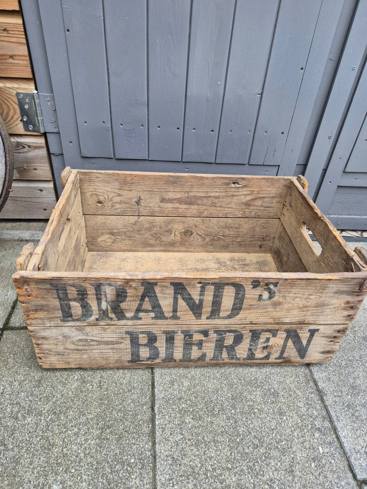 Oude houten bierkrat Brand's Bieren Wijlre 1942, Ophalen