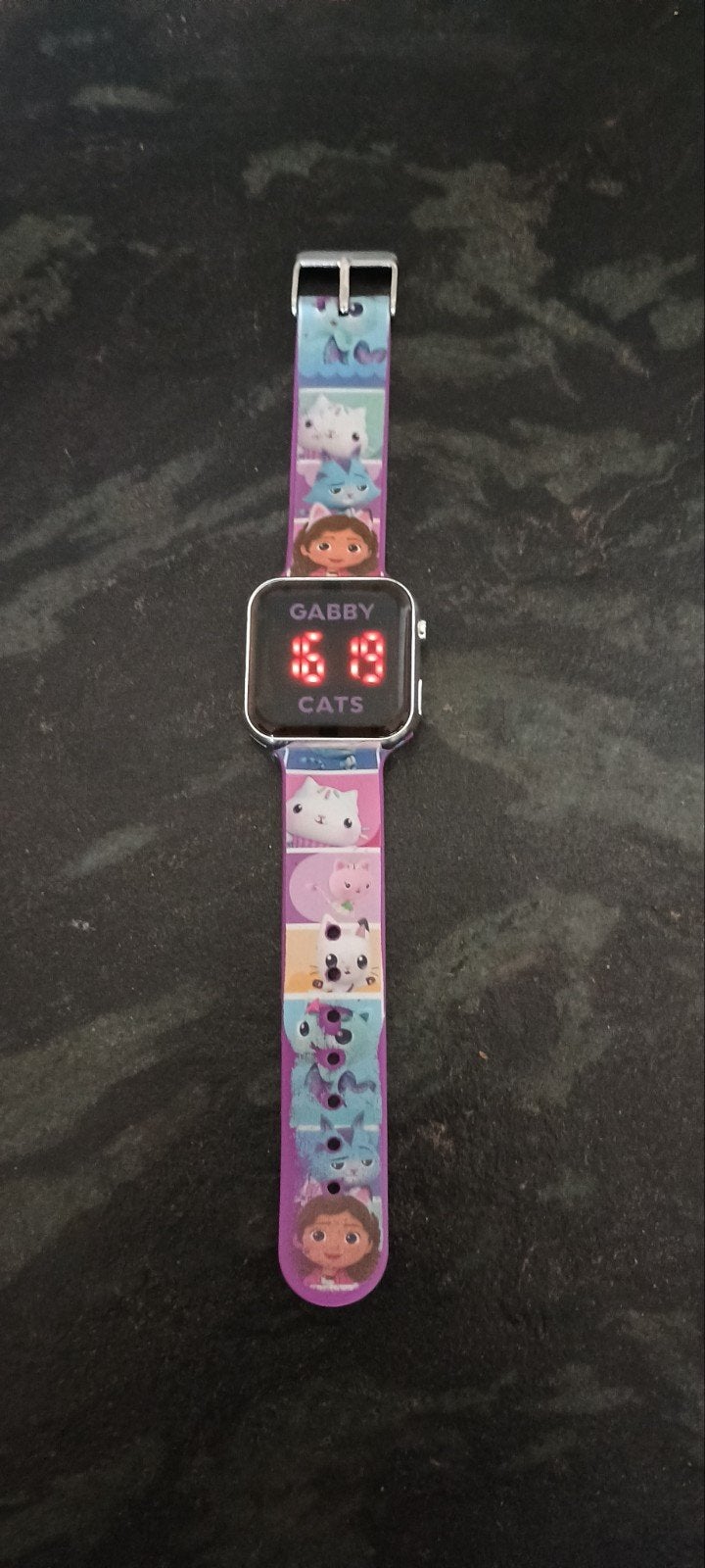 Gabby's Dollhouse Digitaal Horloge met Poezen Design, Ophalen of Verzenden, Gebruikt, Paars, Meisje