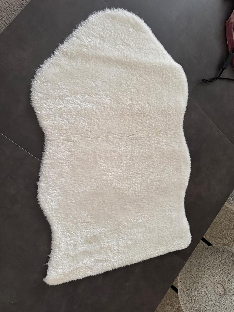 Imitatie vacht, Ophalen, 50 tot 100 cm, Wit, 50 tot 100 cm