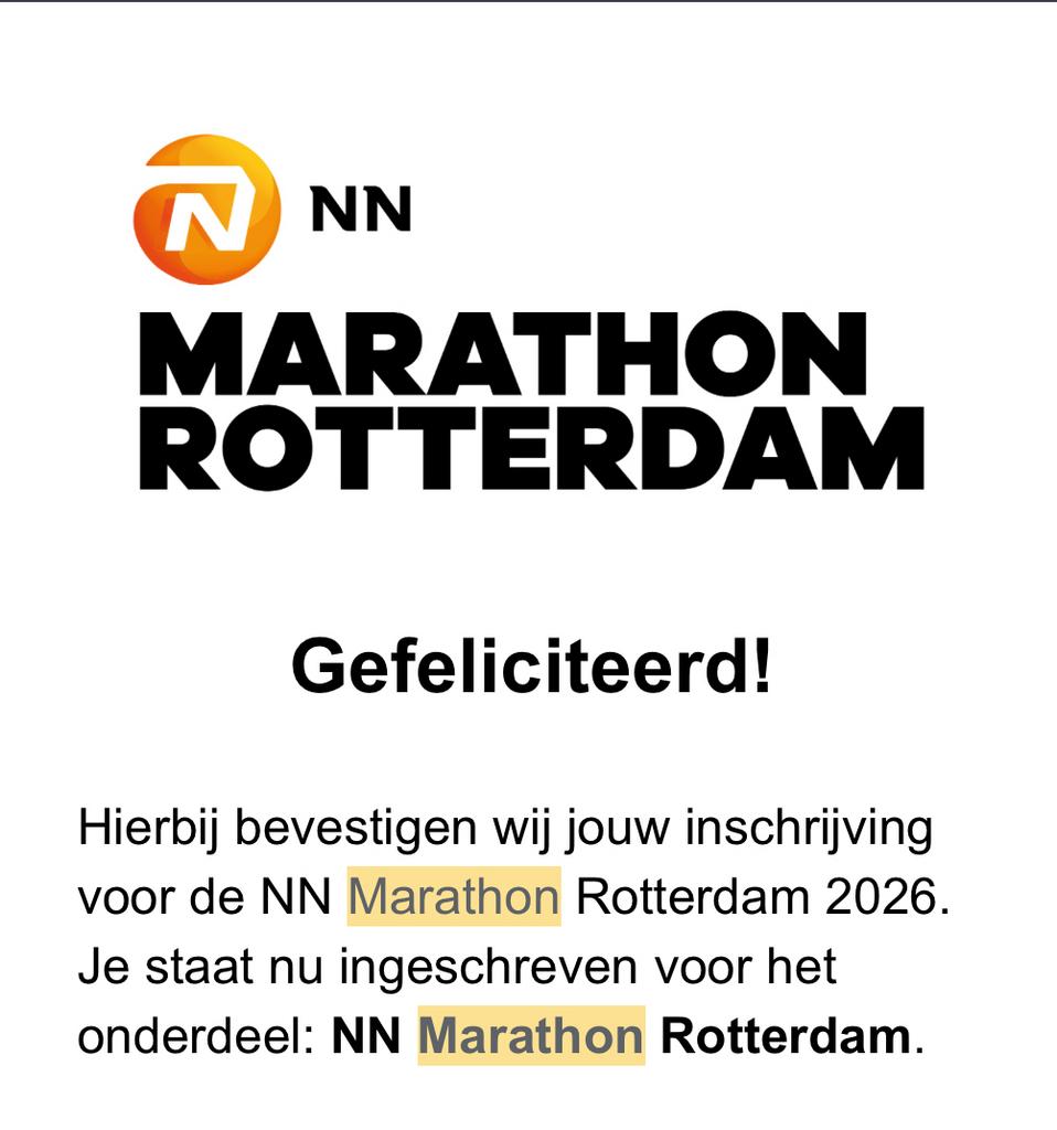 NN Marathon Rotterdam ticket, Eén persoon