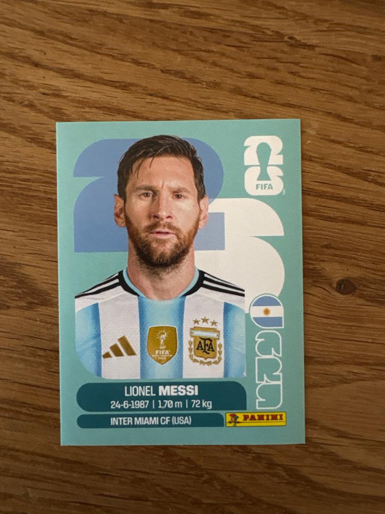 Panini world cup 2026 Lionel Messi kaart, Ophalen of Verzenden, Zo goed als nieuw, Buitenlandse clubs, Spelerskaart