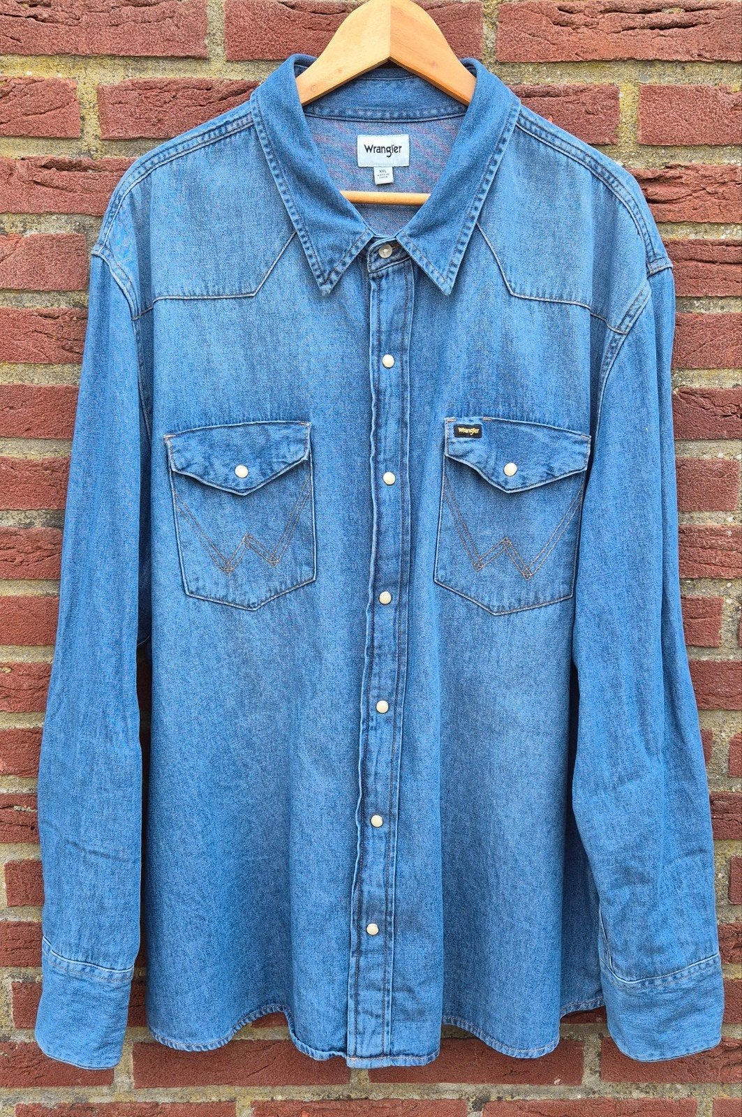 Wrangler 27MW denim shirt XXL, Blauw, Wrangler, Ophalen of Verzenden, Zo goed als nieuw