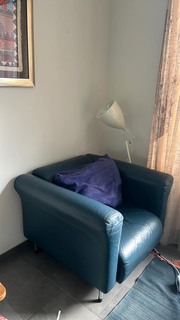 Gelderland Fauteuil - Petrolkleurige Leren Stoel, Ophalen, Gebruikt, 75 tot 100 cm, Leer