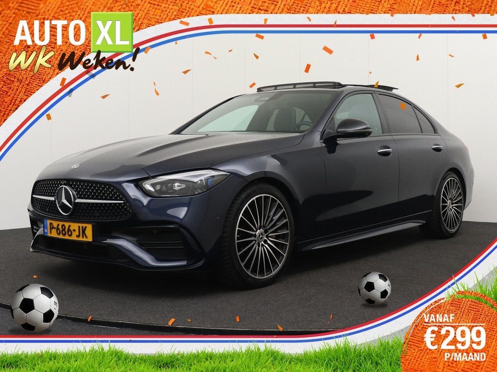 Mercedes-Benz C-Klasse 200 AMG Night-Pack Pano-Dak Burmester, Auto's, Mercedes-Benz, Automaat, Achterwielaandrijving, 4 cilinders